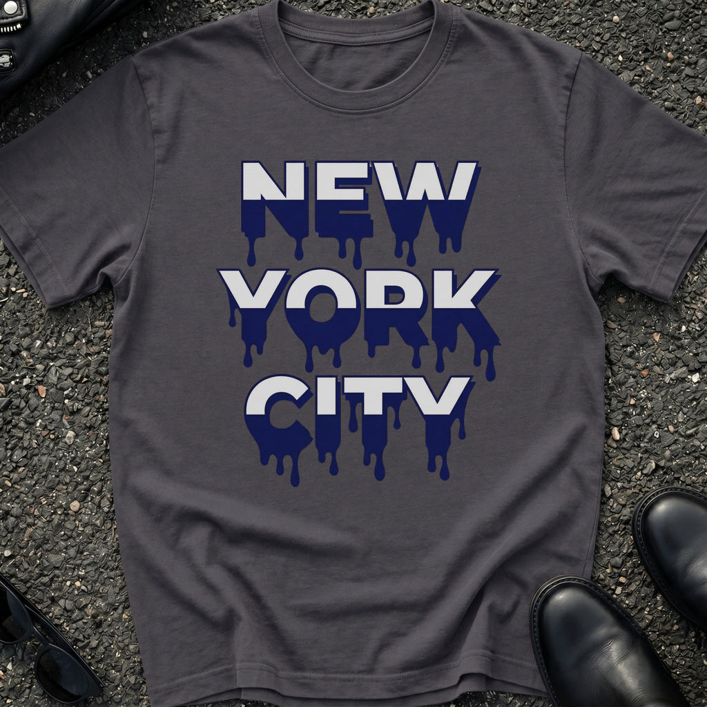 Blue and White Drip T-Shirt