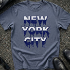 Blue and White Drip T-Shirt