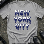 Blue and White Drip T-Shirt