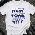 Blue and White Drip T-Shirt
