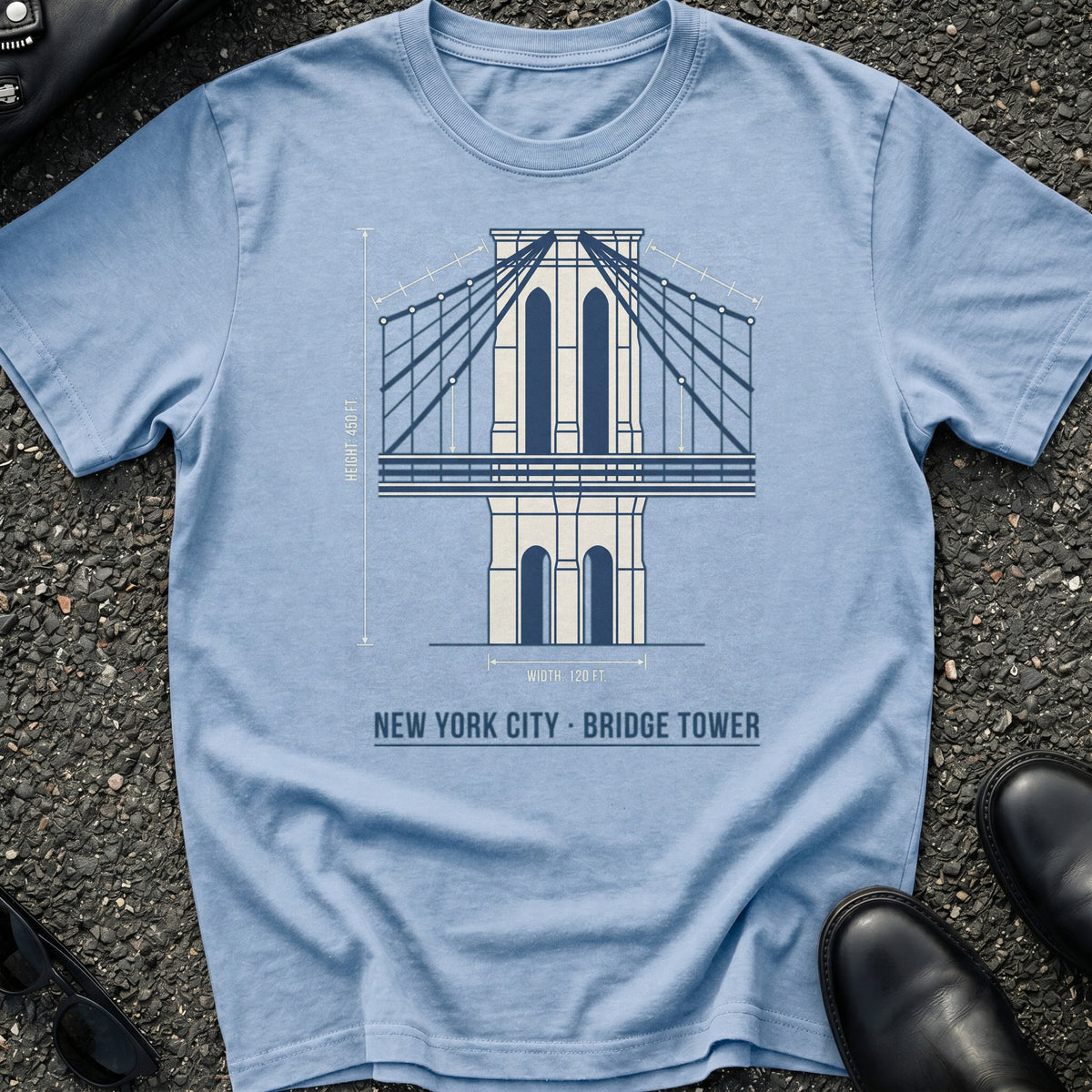 Blueprint Bridge Tower T-Shirt