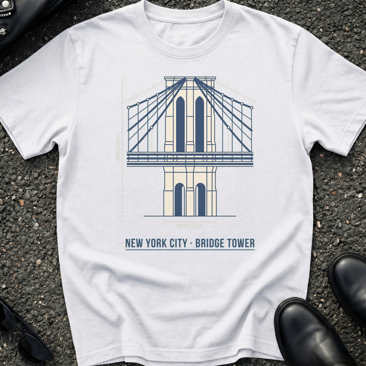 Blueprint Bridge Tower T-Shirt