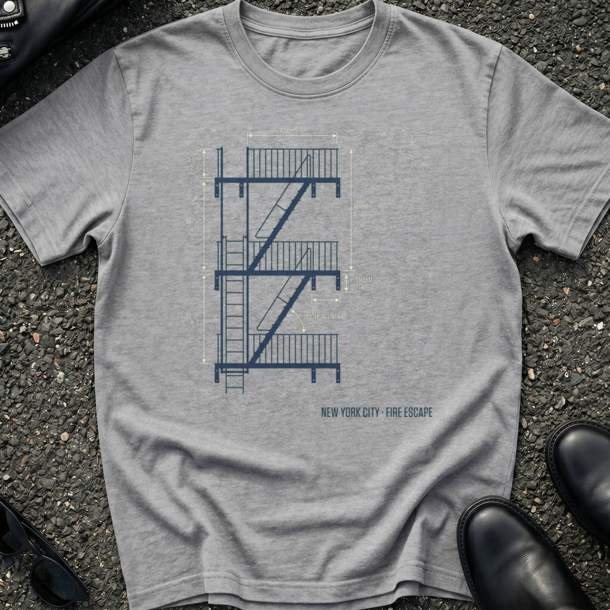 Blueprint Fire Escape T-Shirt