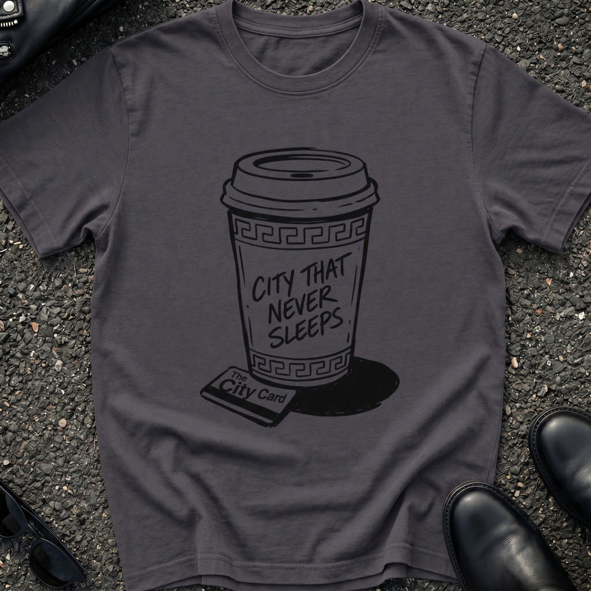 City Never Sleeps Coffee T-shirt