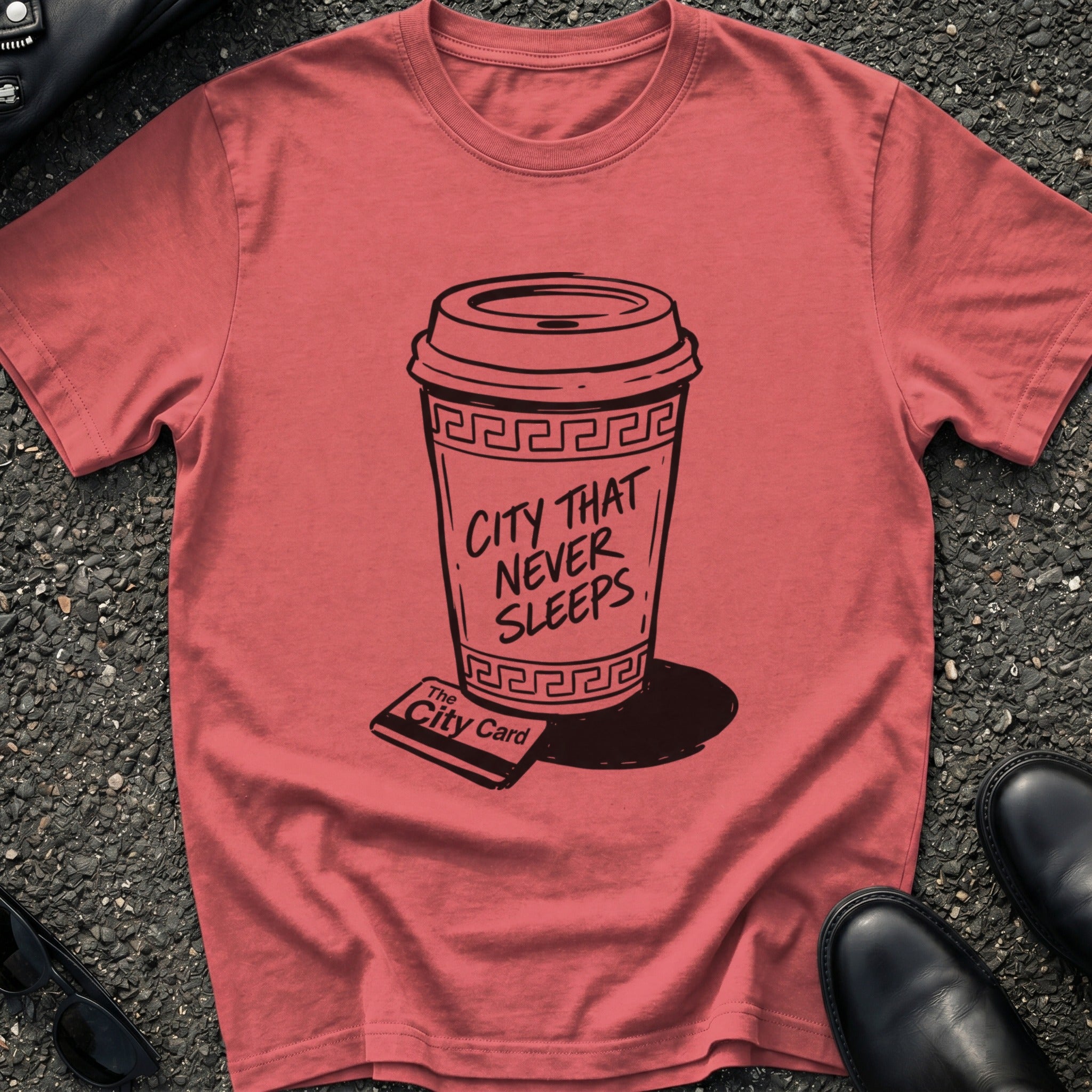 City Never Sleeps Coffee T-shirt