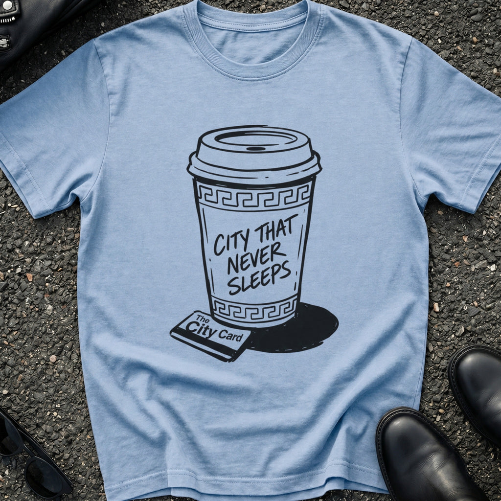 City Never Sleeps Coffee T-shirt