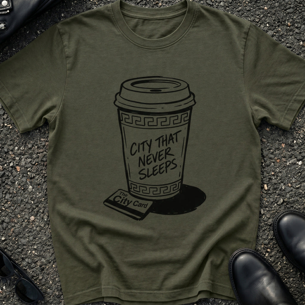 City Never Sleeps Coffee T-shirt