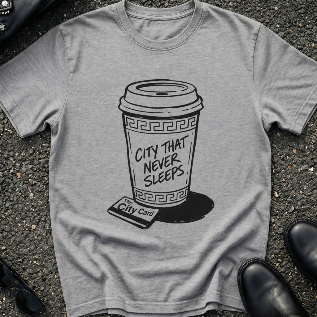 City Never Sleeps Coffee T-shirt