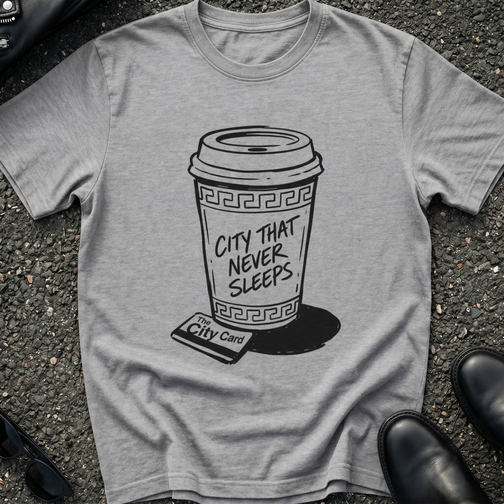 City Never Sleeps Coffee T-shirt