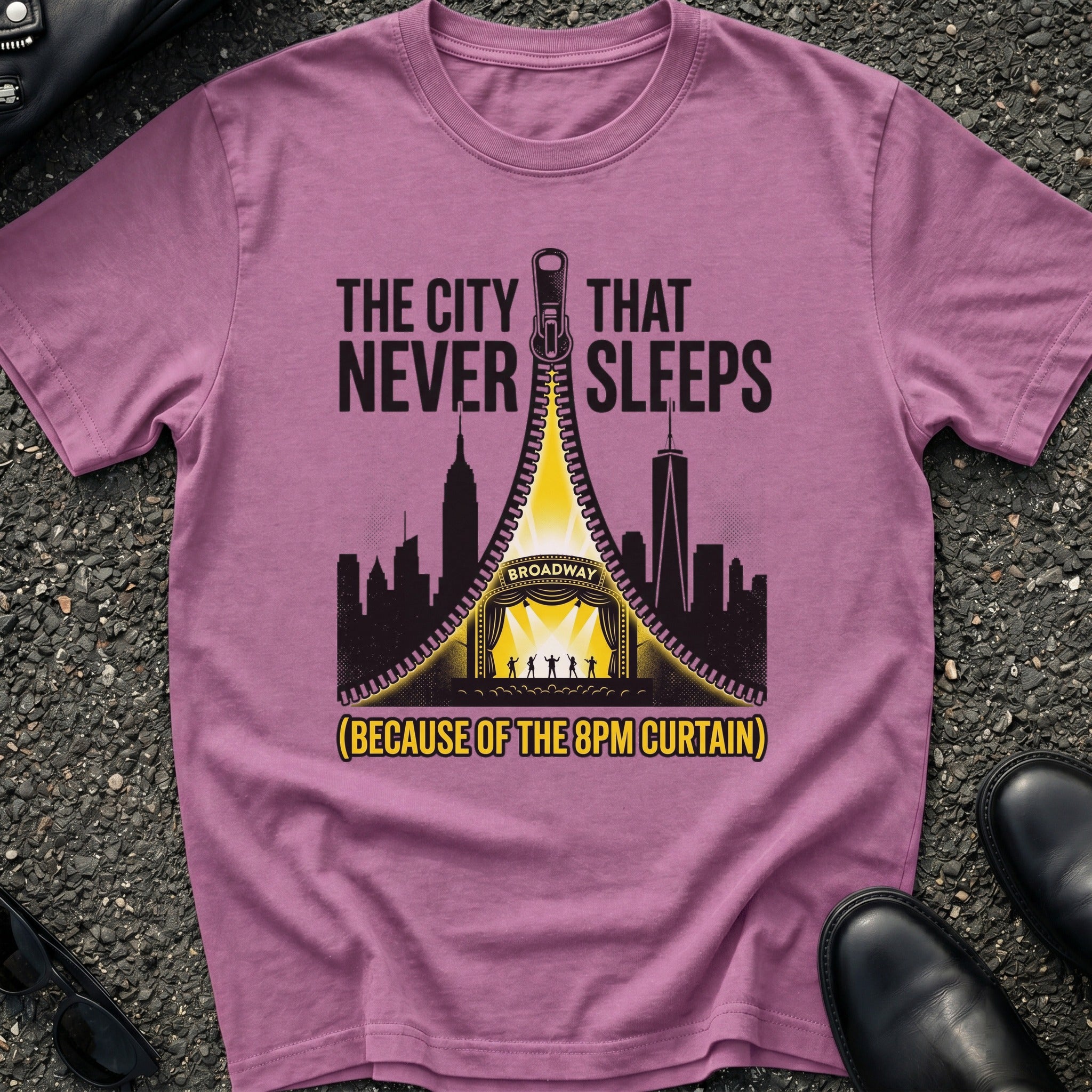 City That Never Sleeps 8pm Curtain T-Shirt