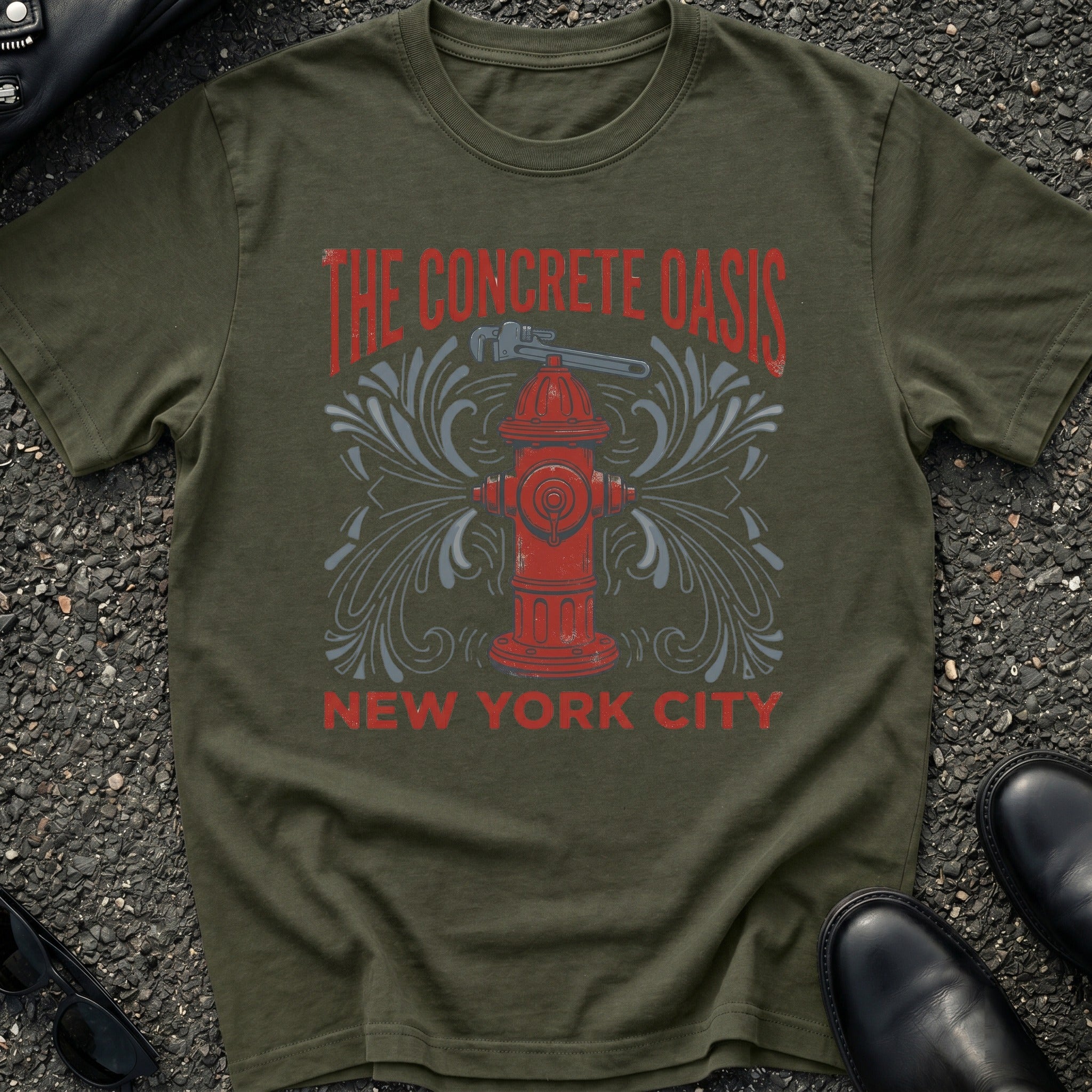 Concrete Oasis Fire Hydrant T-Shirt