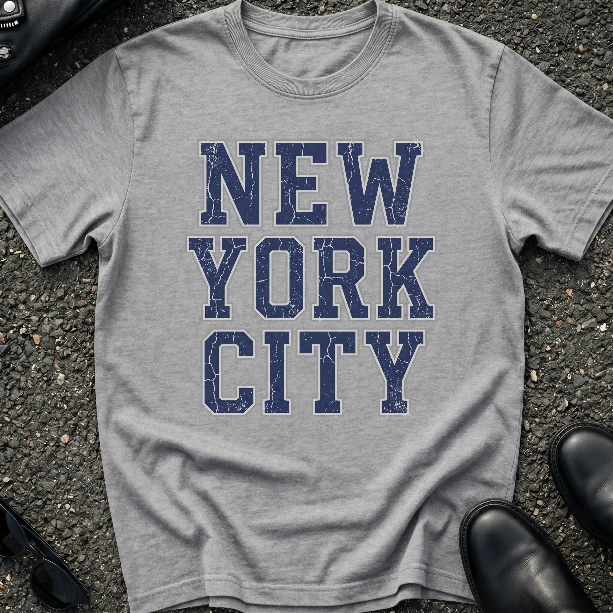 Distressed NYC University T-Shirt