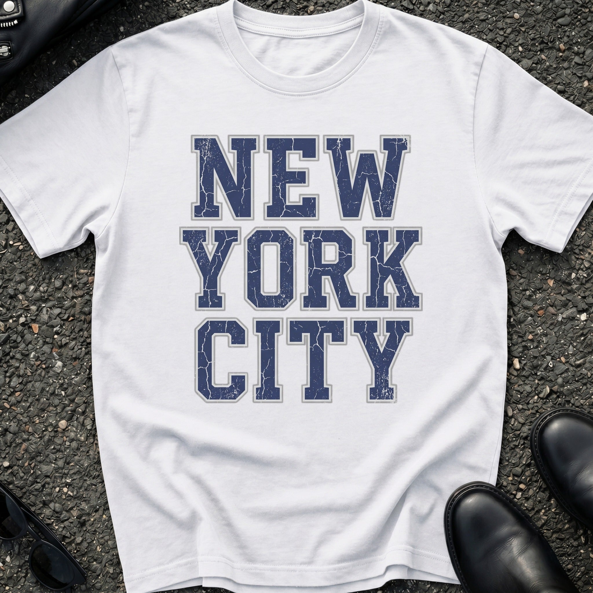 Distressed NYC University T-Shirt