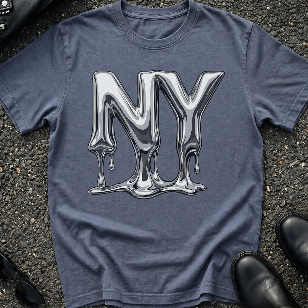 Embossed Silver Drip T-Shirt