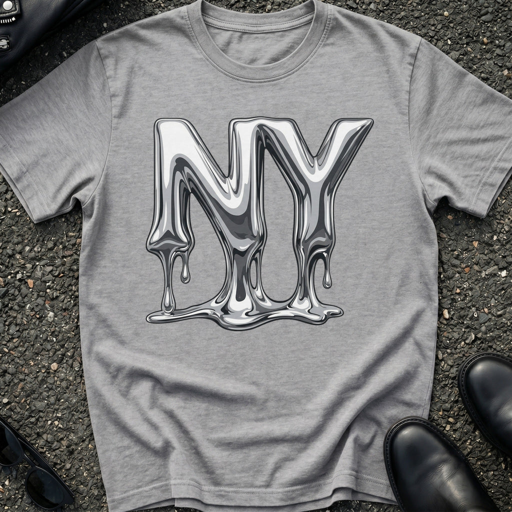 Embossed Silver Drip T-Shirt