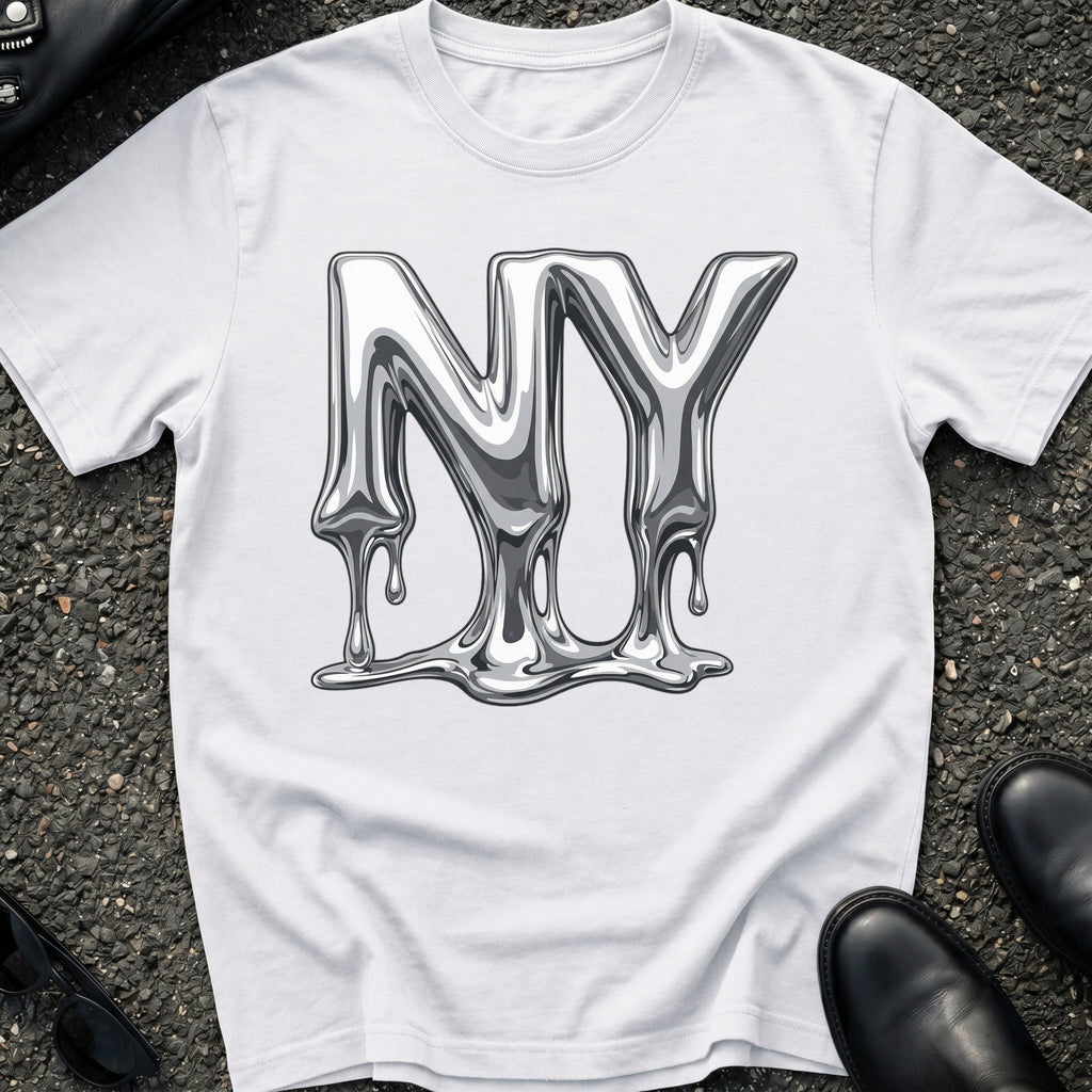 Embossed Silver Drip T-Shirt