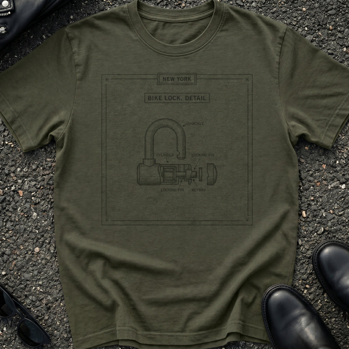Engraved Bike Lock T-Shirt