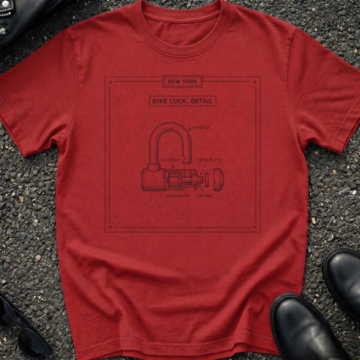 Engraved Bike Lock T-Shirt