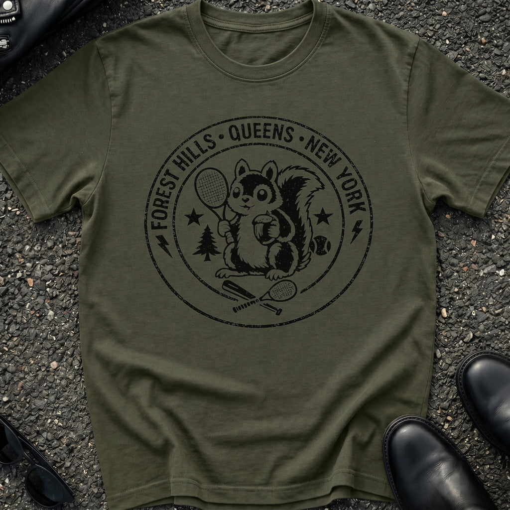 Forest Hills Queens Tennis Squirrel T-Shirt