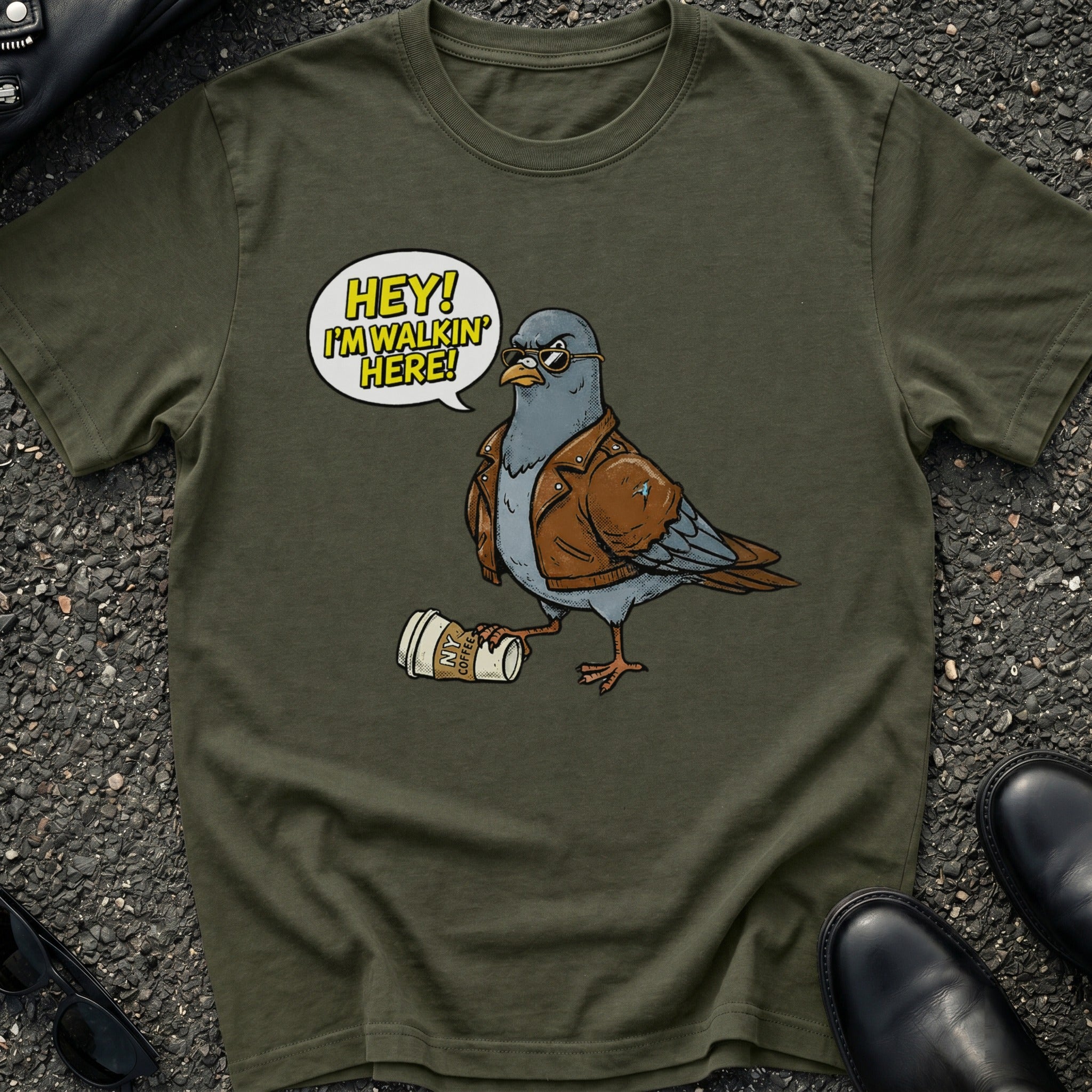 Hey I'm Walking Here Pigeon T-Shirt