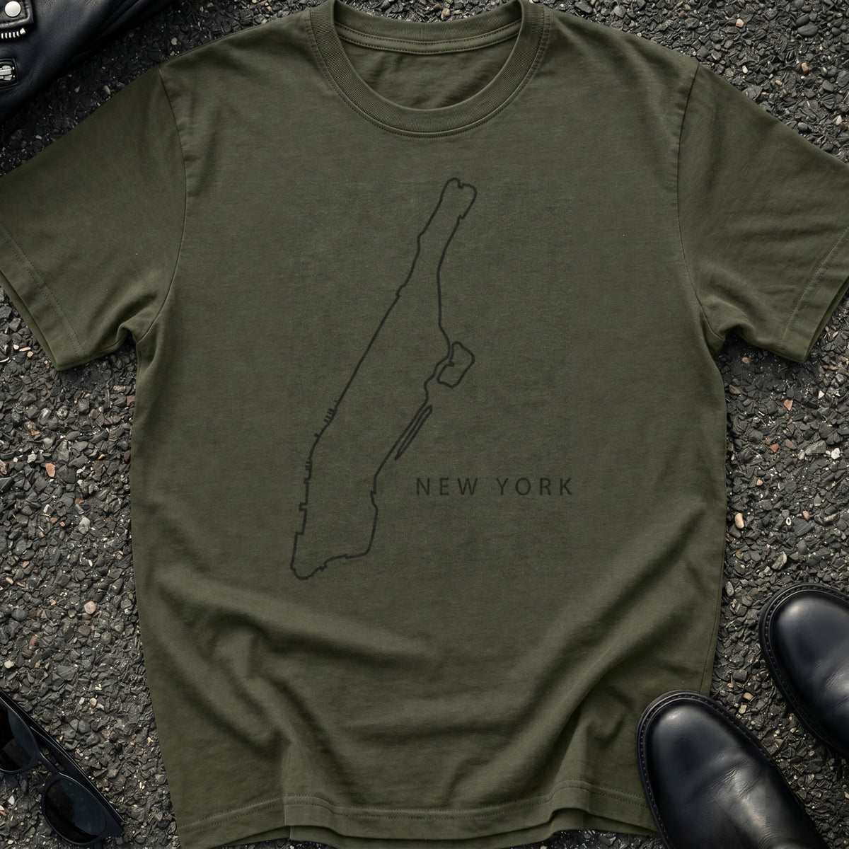 Manhattan Outline Minimal T-Shirt