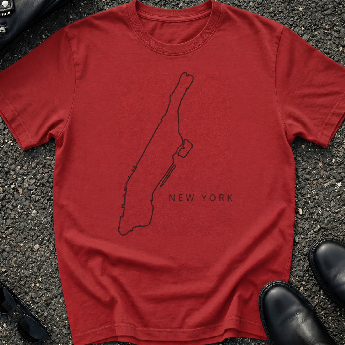 Manhattan Outline Minimal T-Shirt