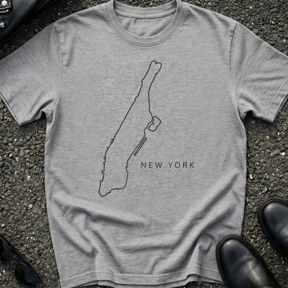 Manhattan Outline Minimal T-Shirt