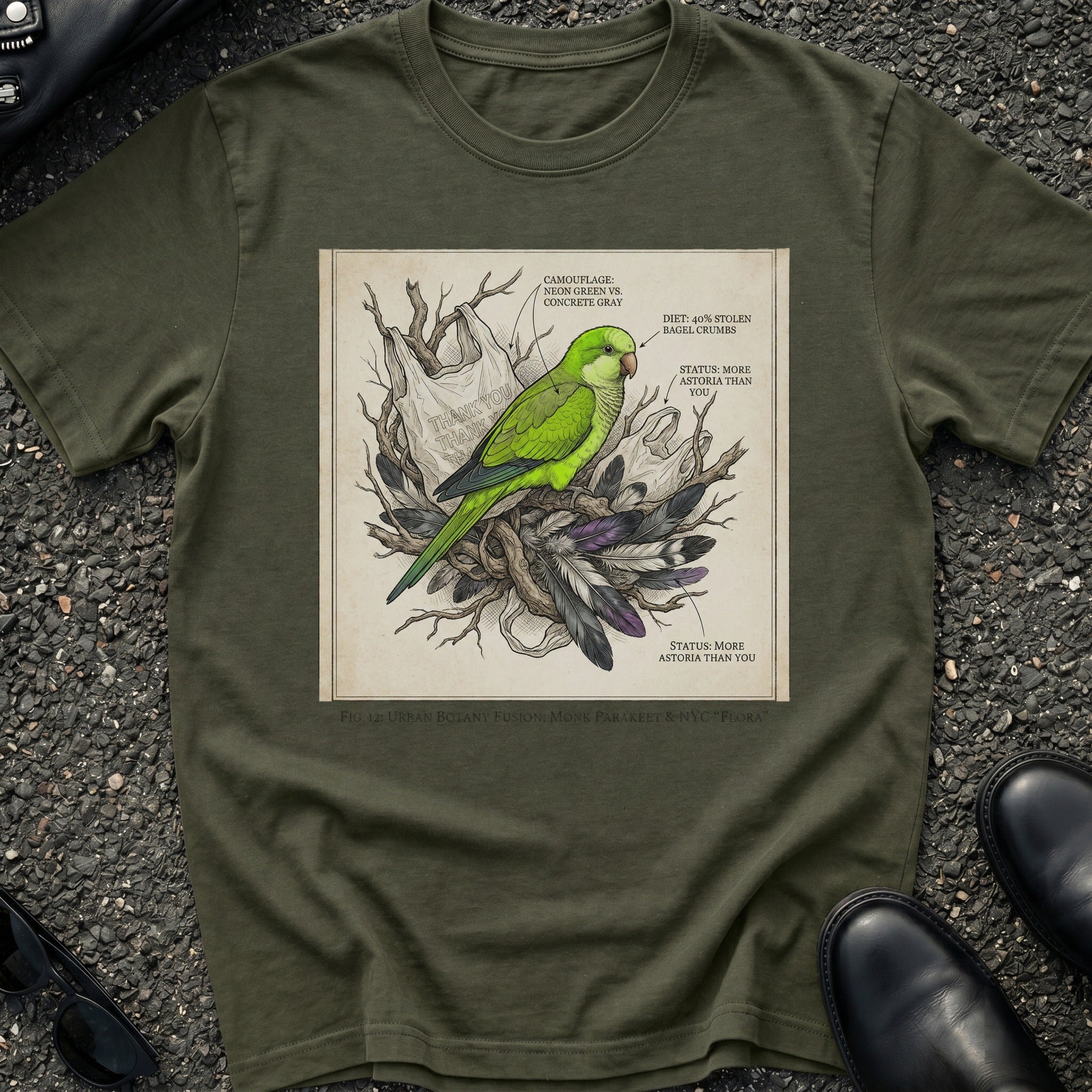 Monk Parakeet Nest Astoria T-Shirt