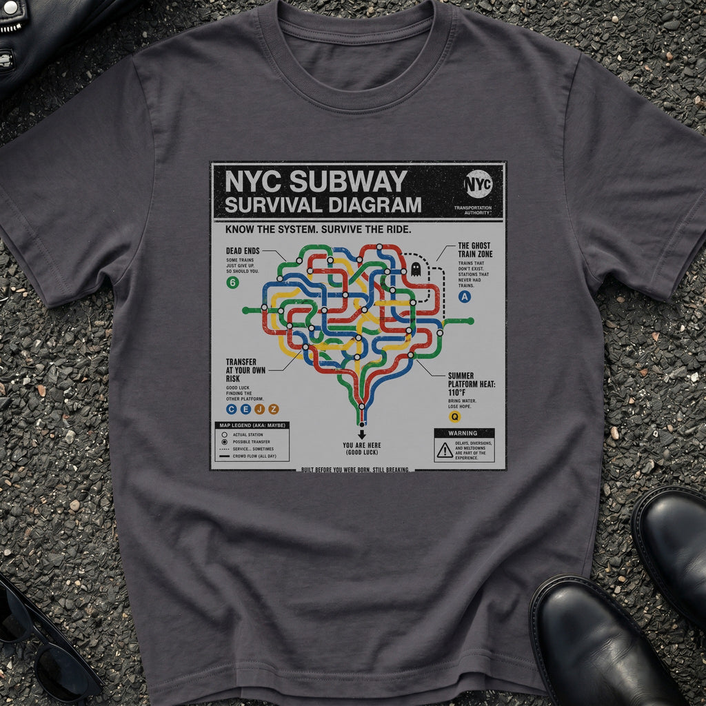 NYC Subway Survival Diagram T-Shirt
