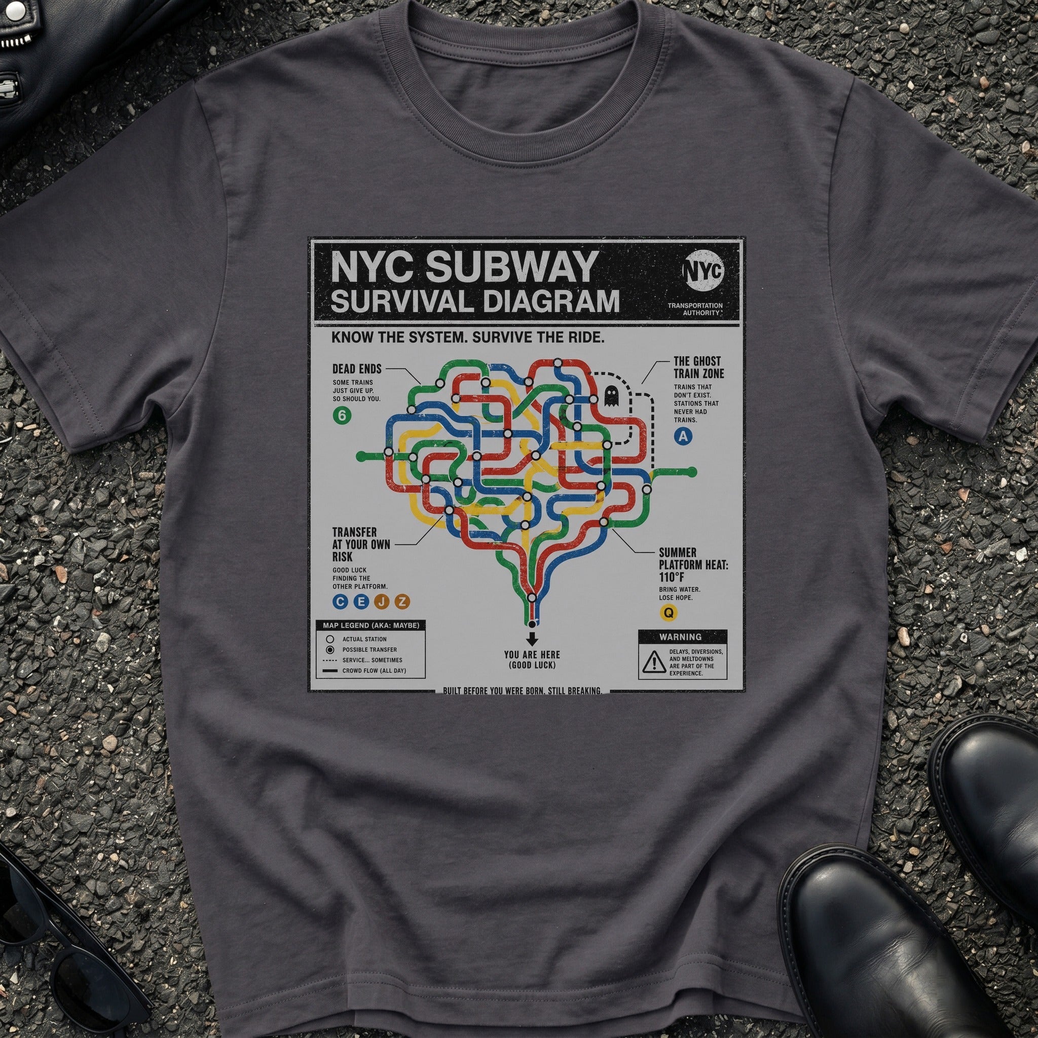 NYC Subway Survival Diagram T-Shirt