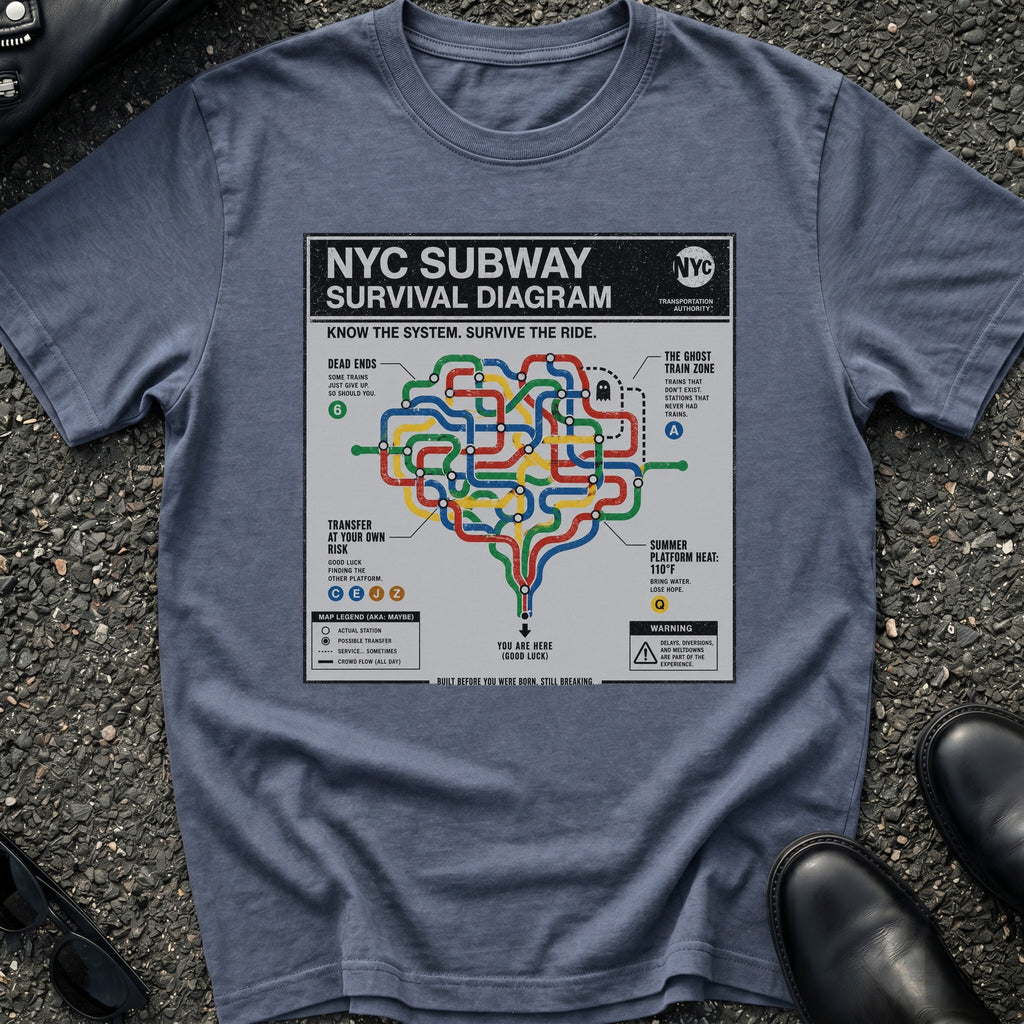 NYC Subway Survival Diagram T-Shirt