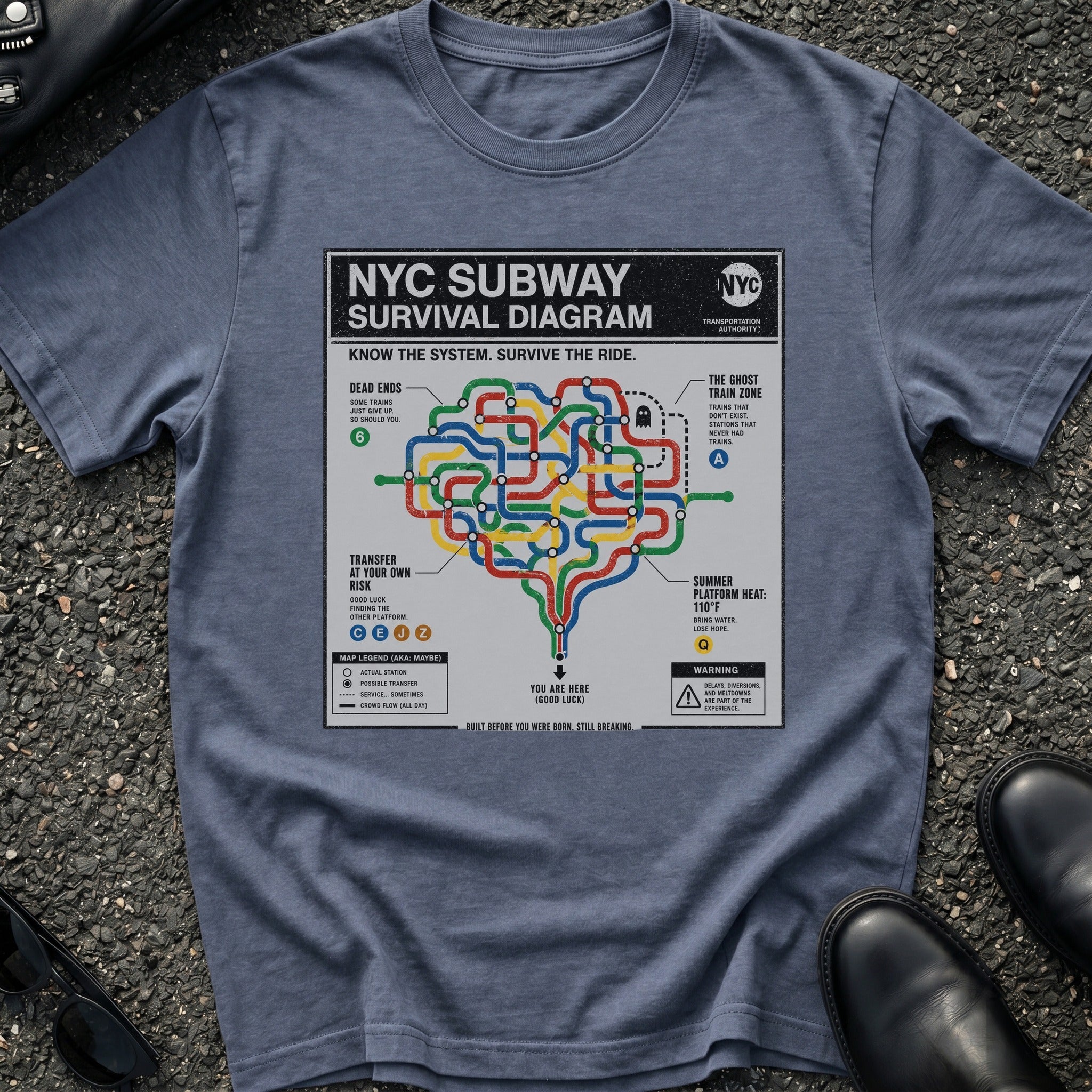 NYC Subway Survival Diagram T-Shirt