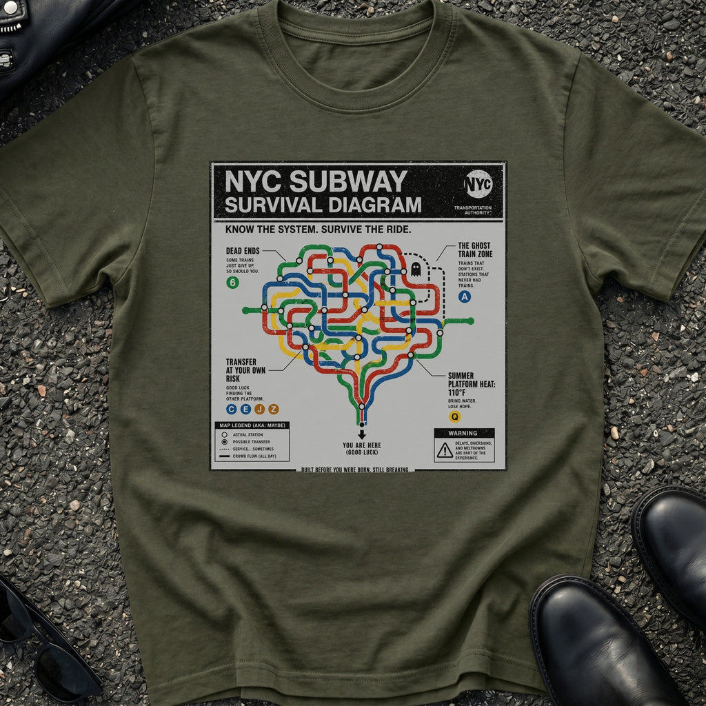 NYC Subway Survival Diagram T-Shirt
