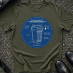 Street Cart Coffee Cup Blueprint T-Shirt