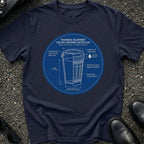 Street Cart Coffee Cup Blueprint T-Shirt