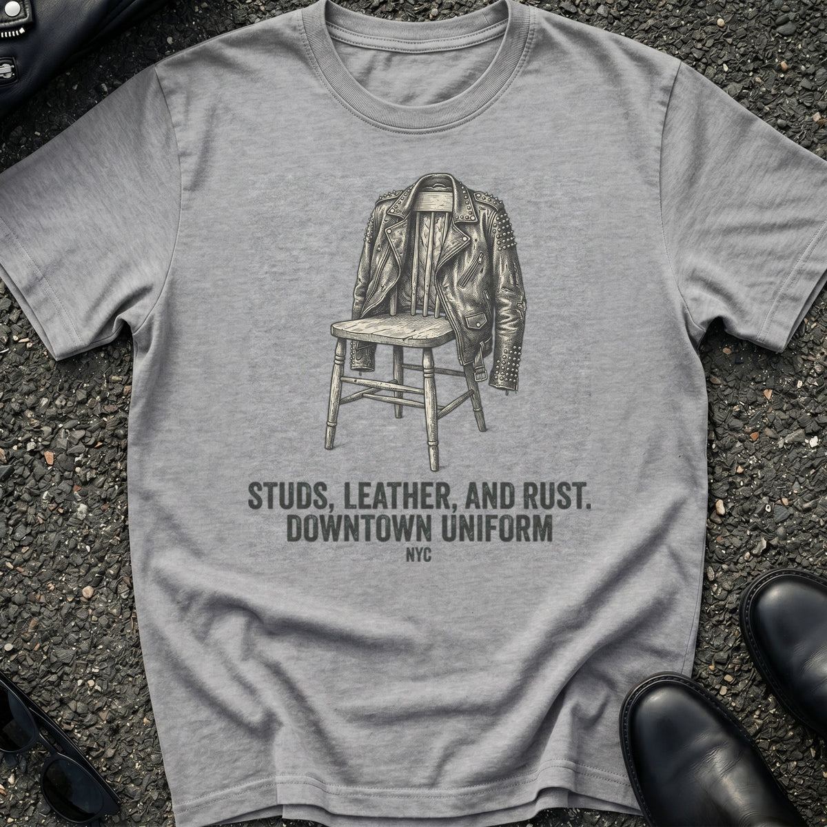 Studs Leather Rust T-Shirt